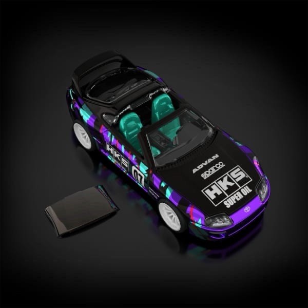 Hot Wheels RLC sELECTIONs 1997 Toyota Supra HKS “oil splash” with Removable Top!