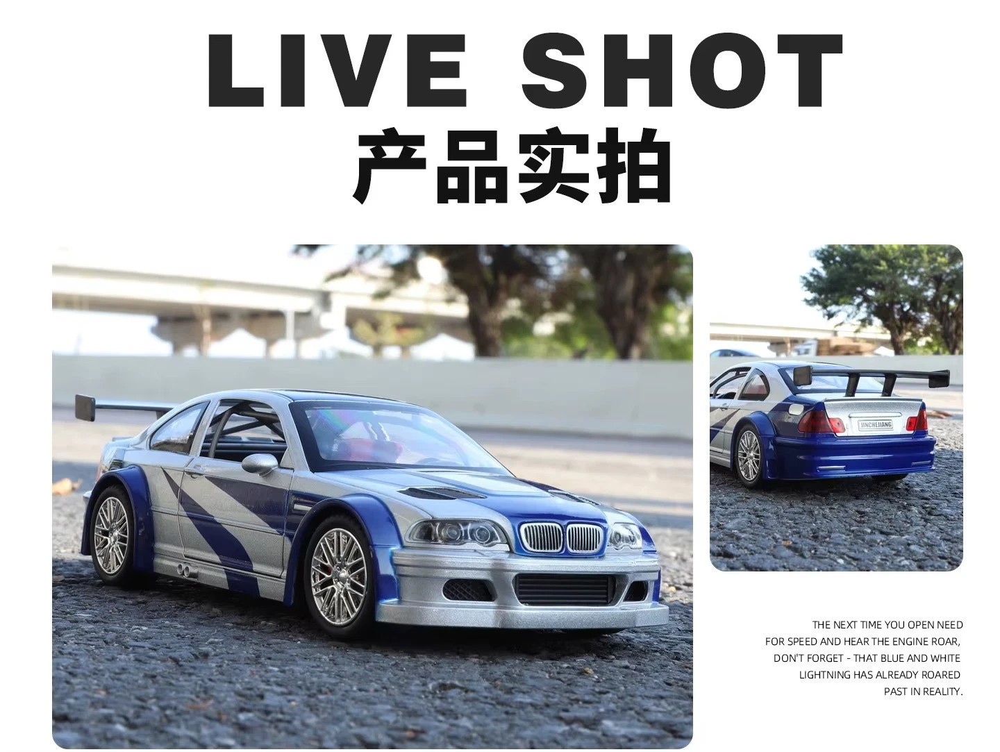 1:24 BMW M3 GTR E46 Diecast Model Car – Sports Muscle Car Collector Display