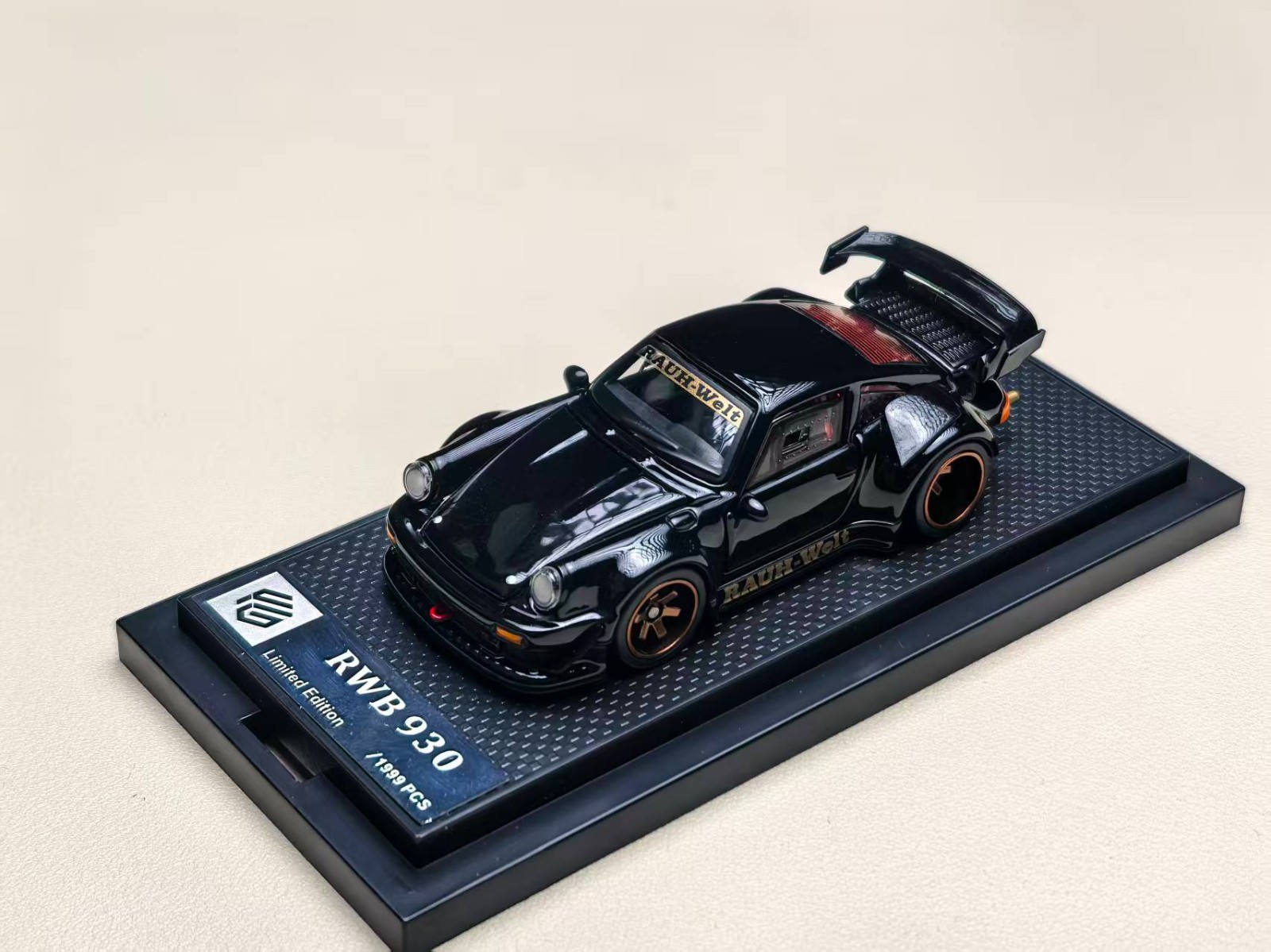 FG 1:64 Porsche 930 RWB Widebody Modification Black Fully Open Alloy Diecast Mod
