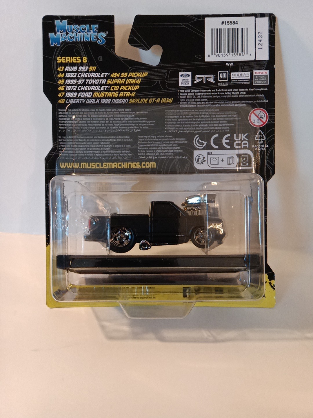 Muscle Machines 1993 Chevrolet 454 SS Pickup Truck Red 1/64 Blackout Edition