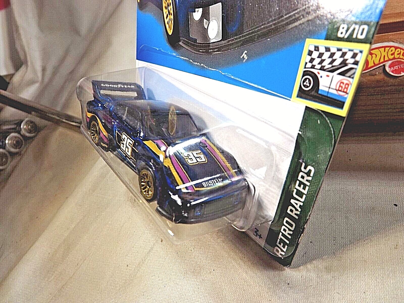 2022 Hot Wheels #132 Retro Racers 8/10 PORSCHE 935 Blue w/Gold Lace Spoke Wheels