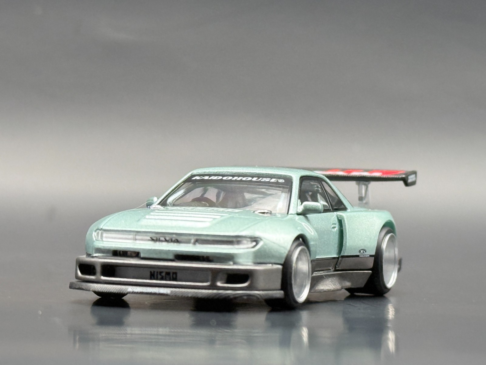 Kaido House x Mini GT Nissan Silvia S13R KAIDO WORKS V1 Sea Foam Green #232 1/64