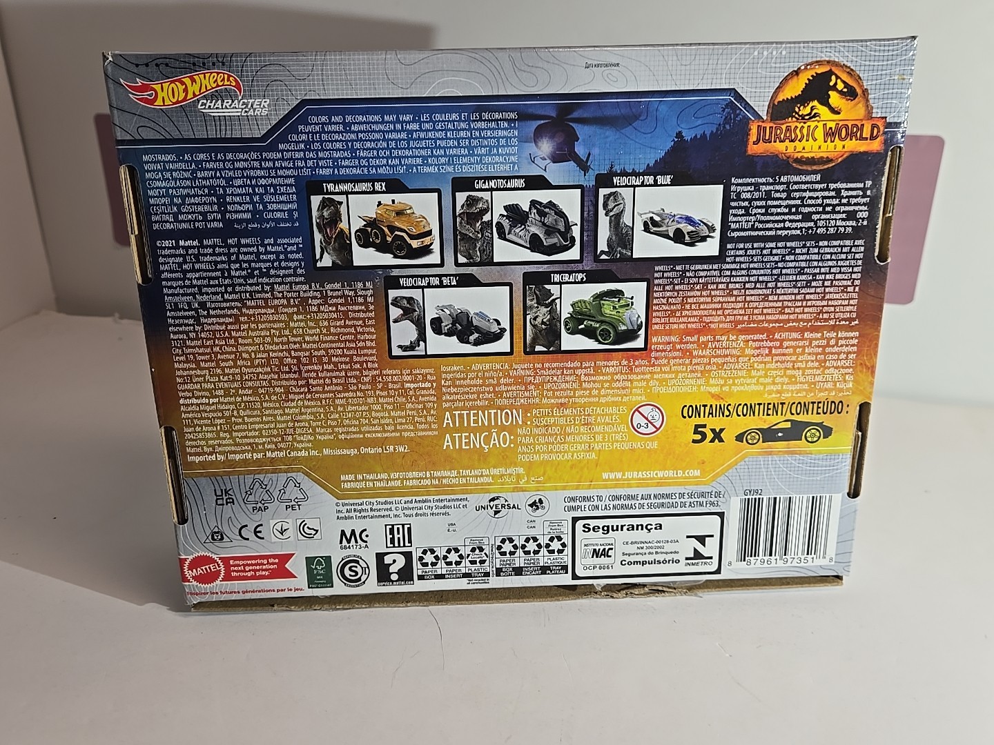 Hot Wheels Jurassic World Dominion 1:64 Car Set – GYJ92