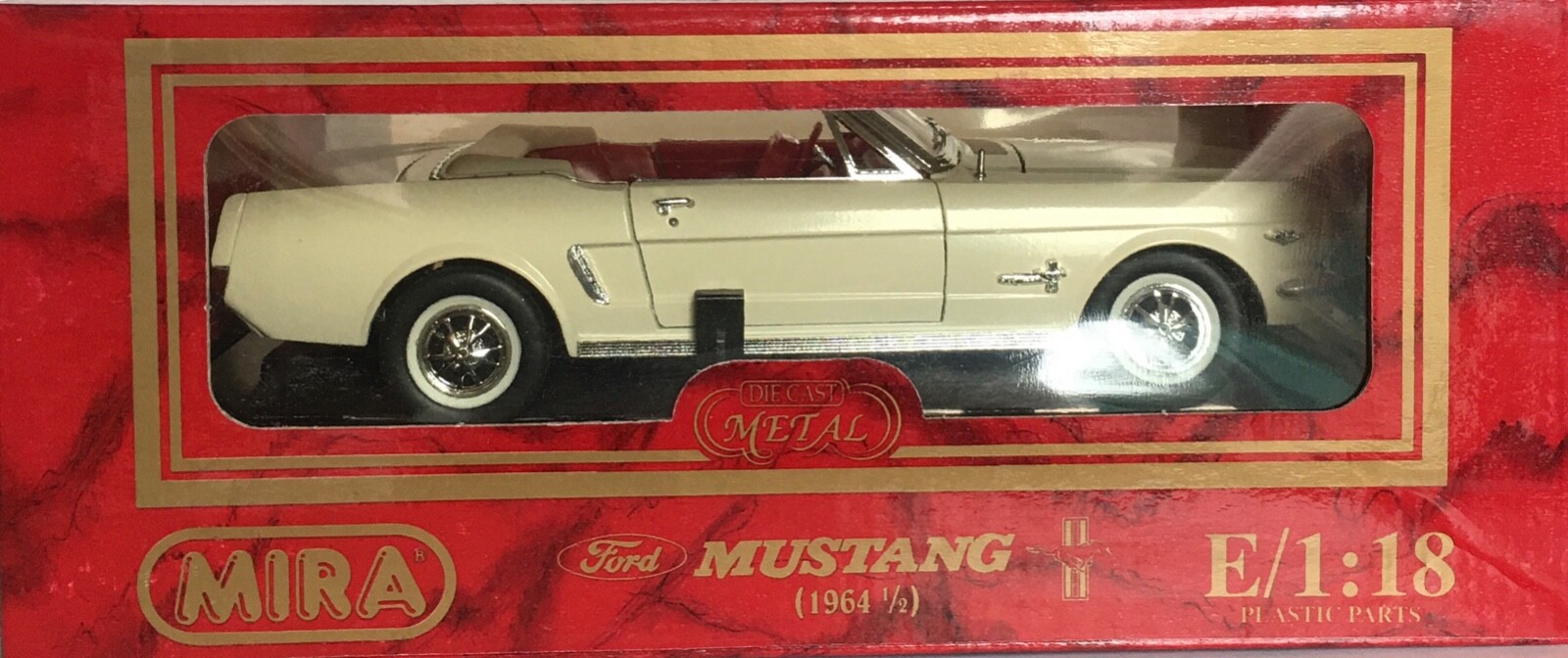Ford Mustang 1964 1/2 White Convertible Vintage Mira Golden Line