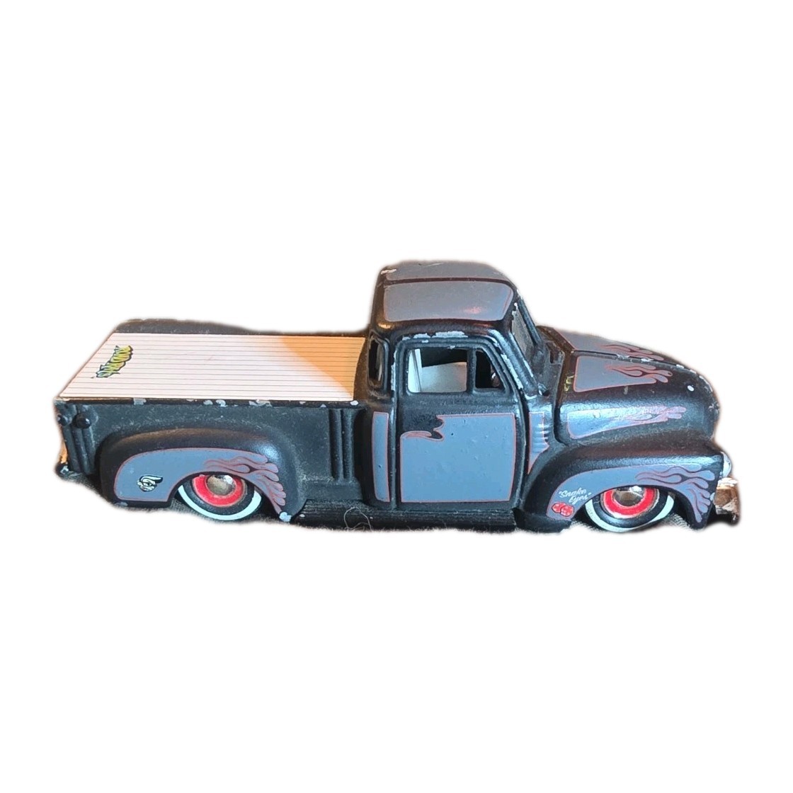 Jada Toys Road Rats 1951 Chevrolet Pickup Truck Black Flames 1:64 Rubber Tires