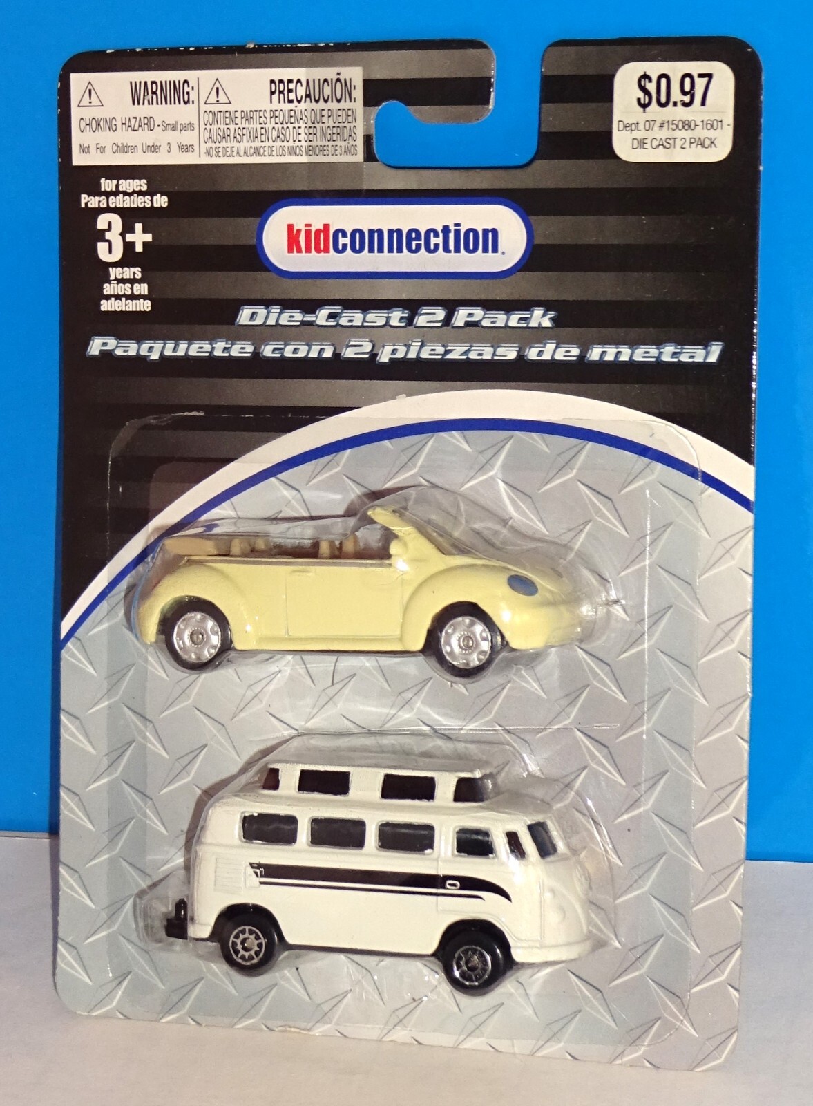 Maisto Walmart Kid Connection 2 Pack VW Camper White & VW New Beetle Conv Yellow
