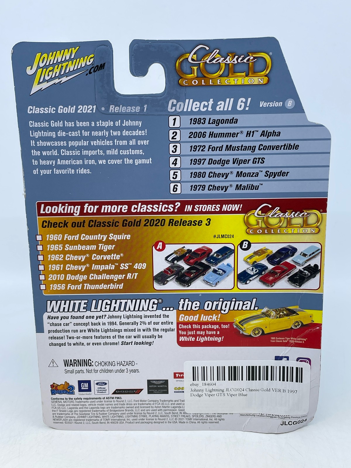 Johnny Lightning JLCG024 Classic Gold VER B 1997 Dodge Viper GTS Viper Blue