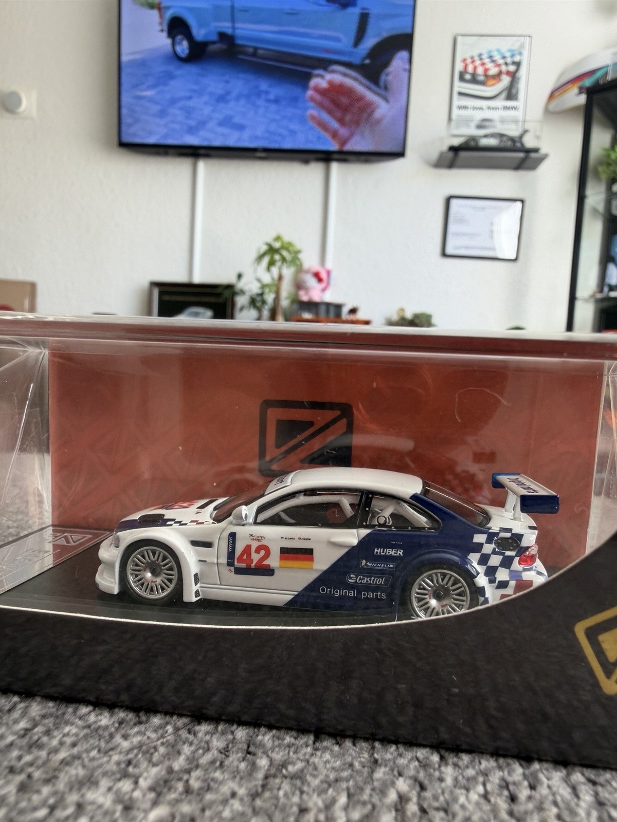 DCM 1:64 White BMW M3 GTR E46 #42 Widebody Sports Model Diecast Display Car