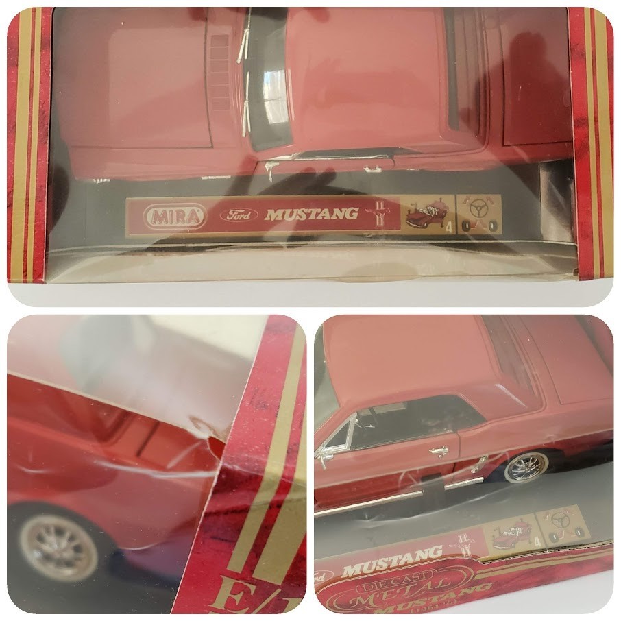 MIRA Golden Line 1:18 Die Cast 1964 ½ Ford Mustang Red Coupe White Convertible 2