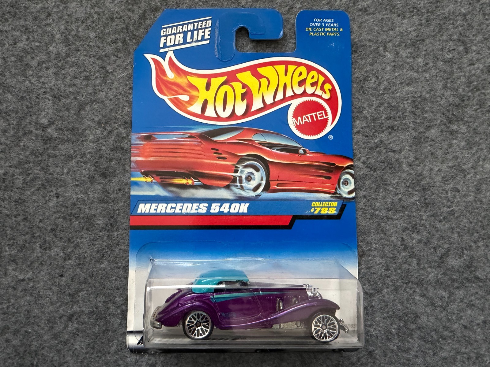 Purple Mercedes 540K Collector #788 Hot Wheels – Card Damaged
