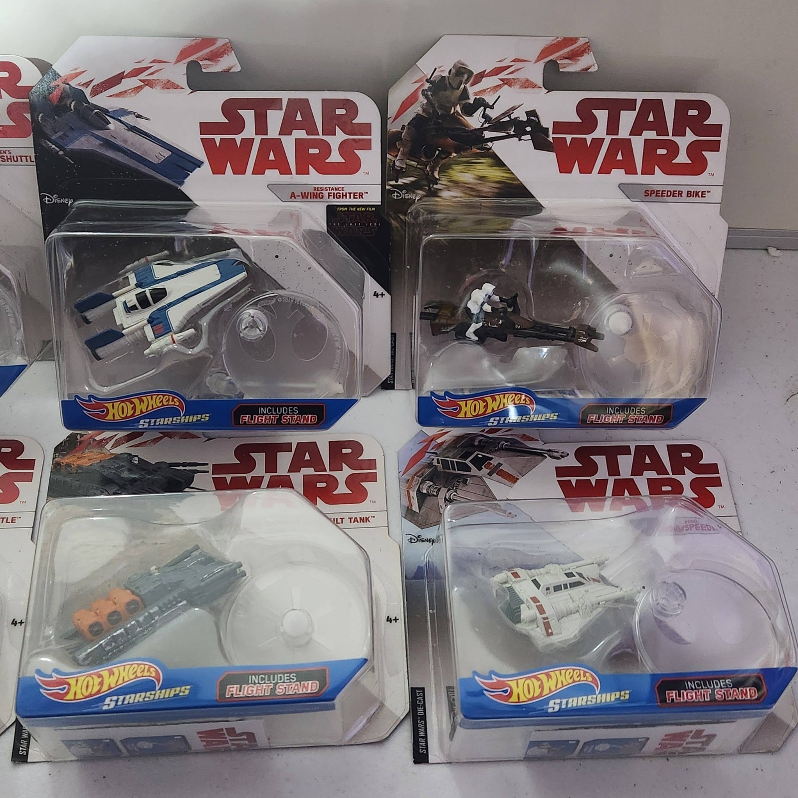 Hot Wheels Star Wars ~ Starships w/ Flight Stand ~ Set of ~ NIP