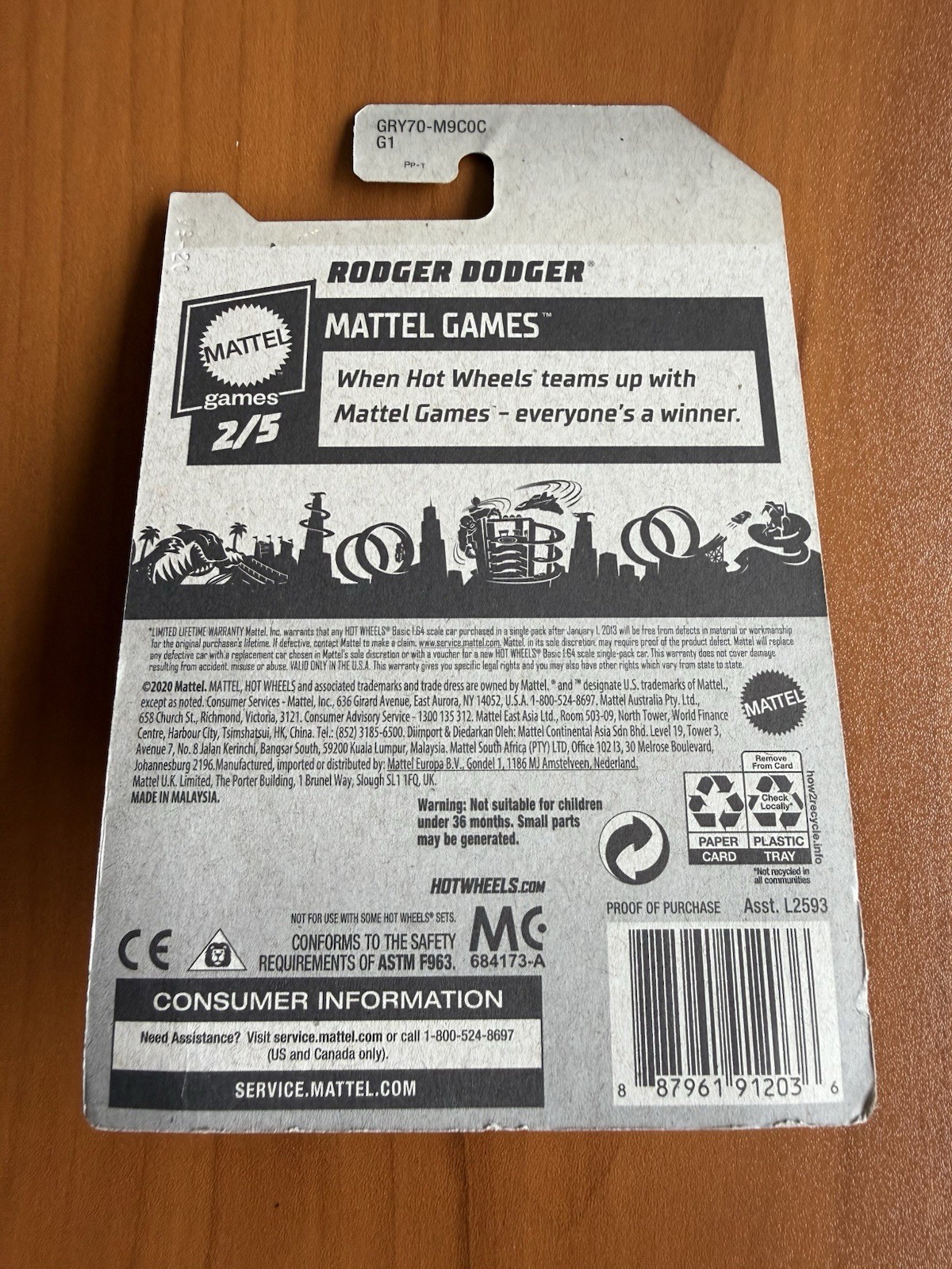 Hot Wheels Mattel Games Magic 8 Ball Rodger Dodger “Signs Point To Yes” Variant
