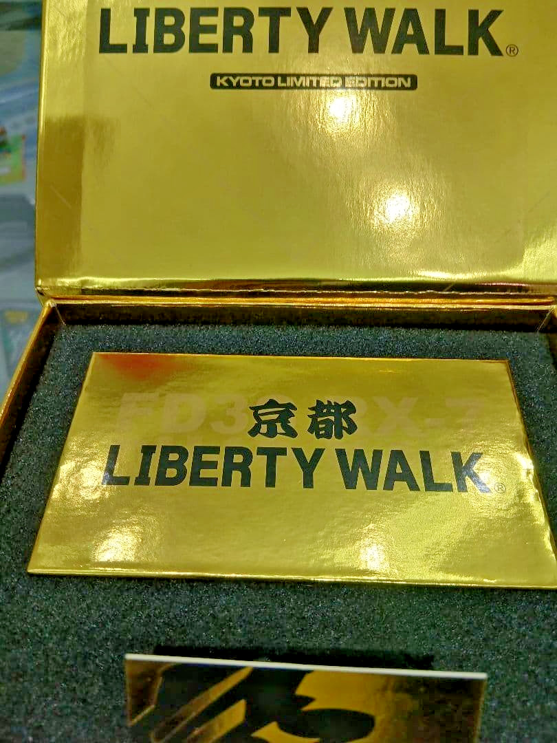 Set of 3 INNO64 Liberty Walk Kyoto Limited MAZDA RX7 Gold mini car w/ Pin Signed