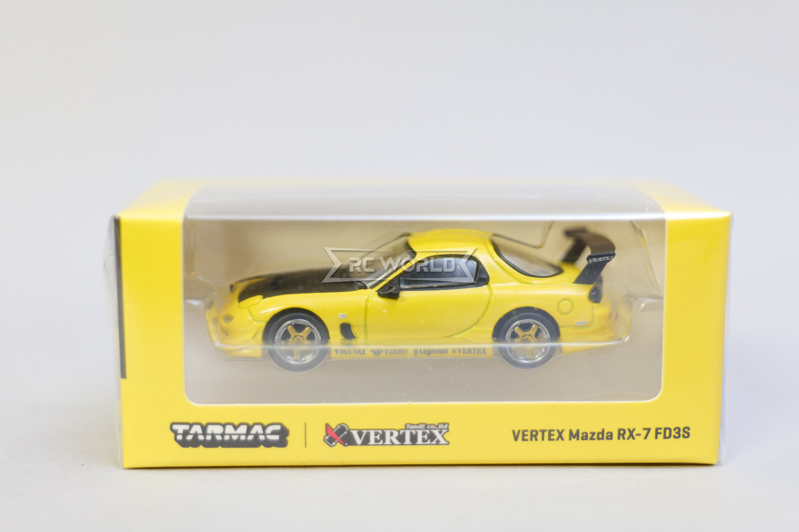 Tarmac 1/64 Vertex MAZDA RX7 FD-3S Diecast Model Car -YELLOW-