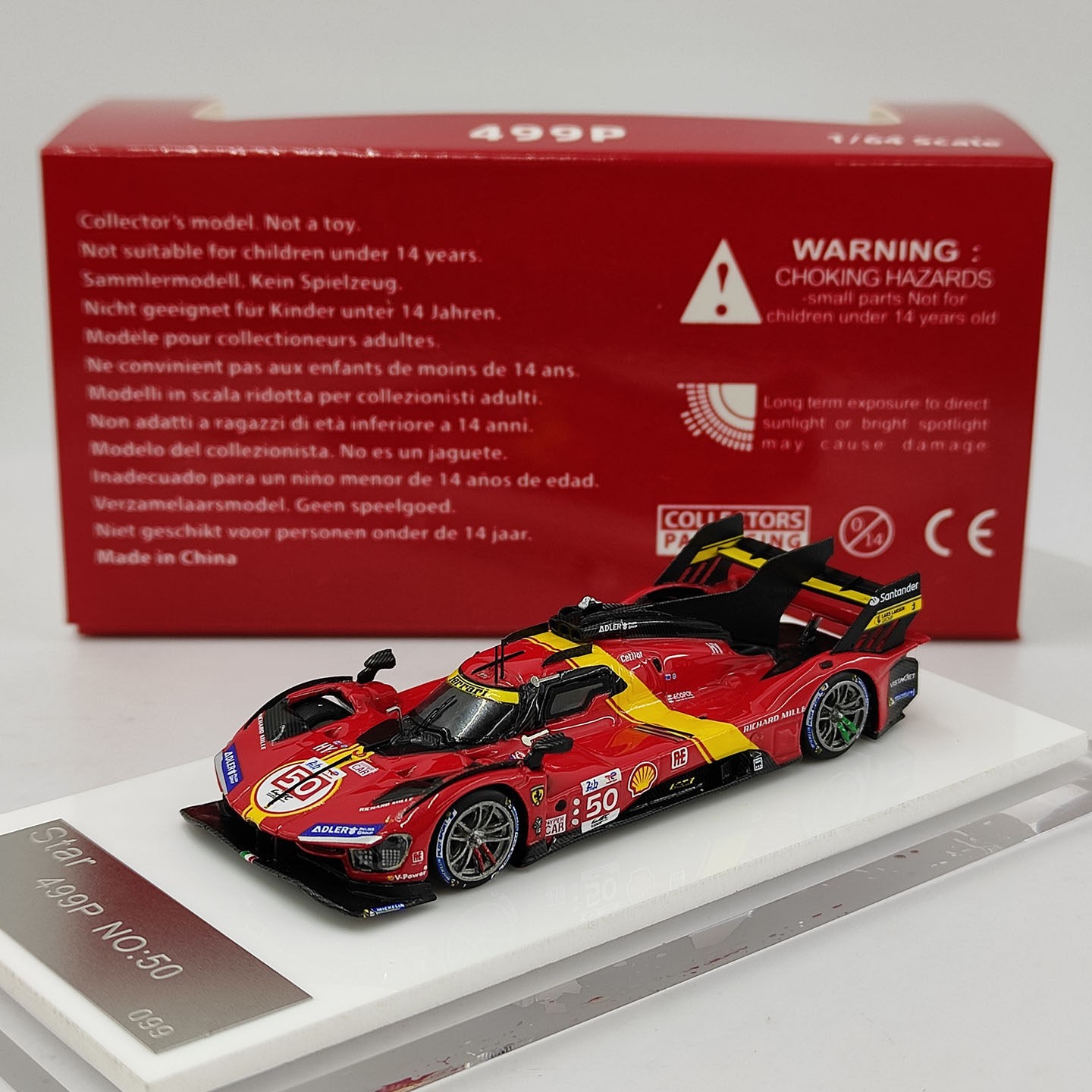 1: 64 Scale Ferrari STAR 499P Red # 50 # 51 Le Mans Racing Resin Car Model