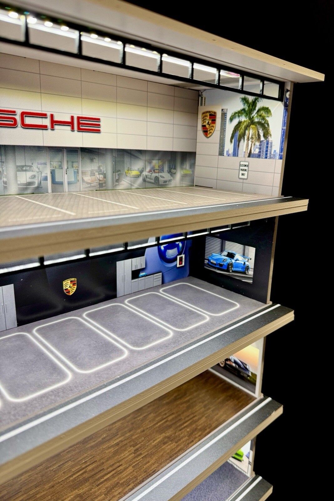 The Ultimate Porsche Diorama! For Hot Wheels 1:64 Models LED Lighting 5 LEVELS!