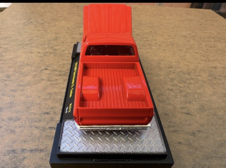 M2 1976 GMC Sierra Grande 15-Custom Red Squarebody, No Box, 1:64 Scale