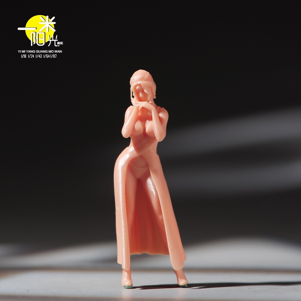 Resin 1/18 1/24 1/43 1/64 1/87 Modern Lady Unpaint For Mini Figure Model Toys