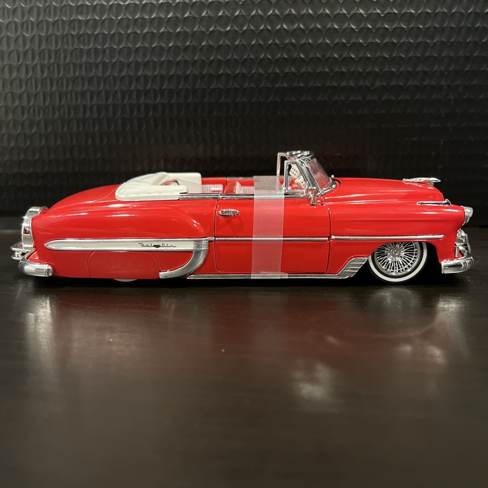 MINT 2001 Jada Street Low 1953 Chevy Bel Air Red 1/24 Lowrider Convertible Car