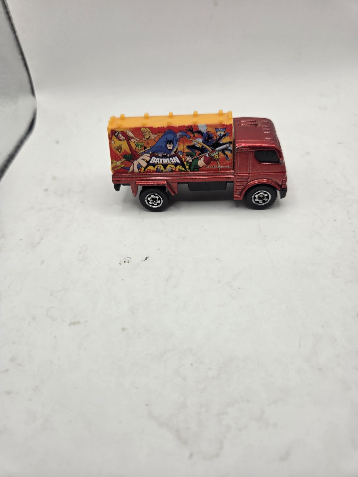 Matchbox Batman Theme Diecast Truck Red Yellow Multicolor Graphics Used
