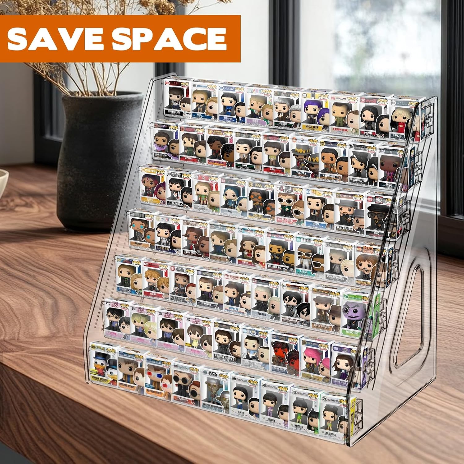 2 Pack 7 Layers Clear Display Shelf for Funko Pop,Mini Collectible Toys