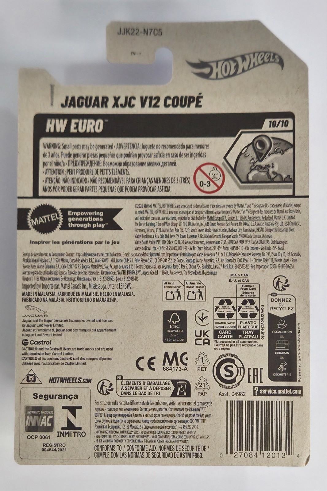 Jaguar XJC V12 COUPE 205/250 JJK22 Hot Wheels 2026 HW Euro 10/10 green