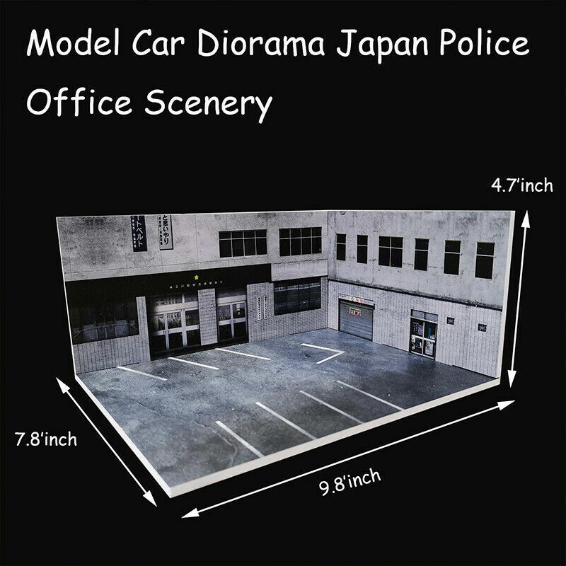 Diorama 1:64 Model Car Parking Lot Station Display Assemble Garage Gifts