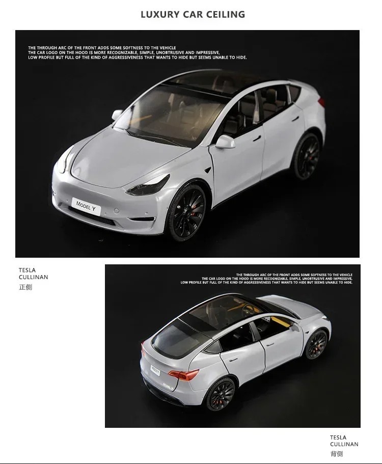 1:24 Tesla Model 3 Model Y Alloy Car Model Diecast Metal Toy Vehicles Car Model