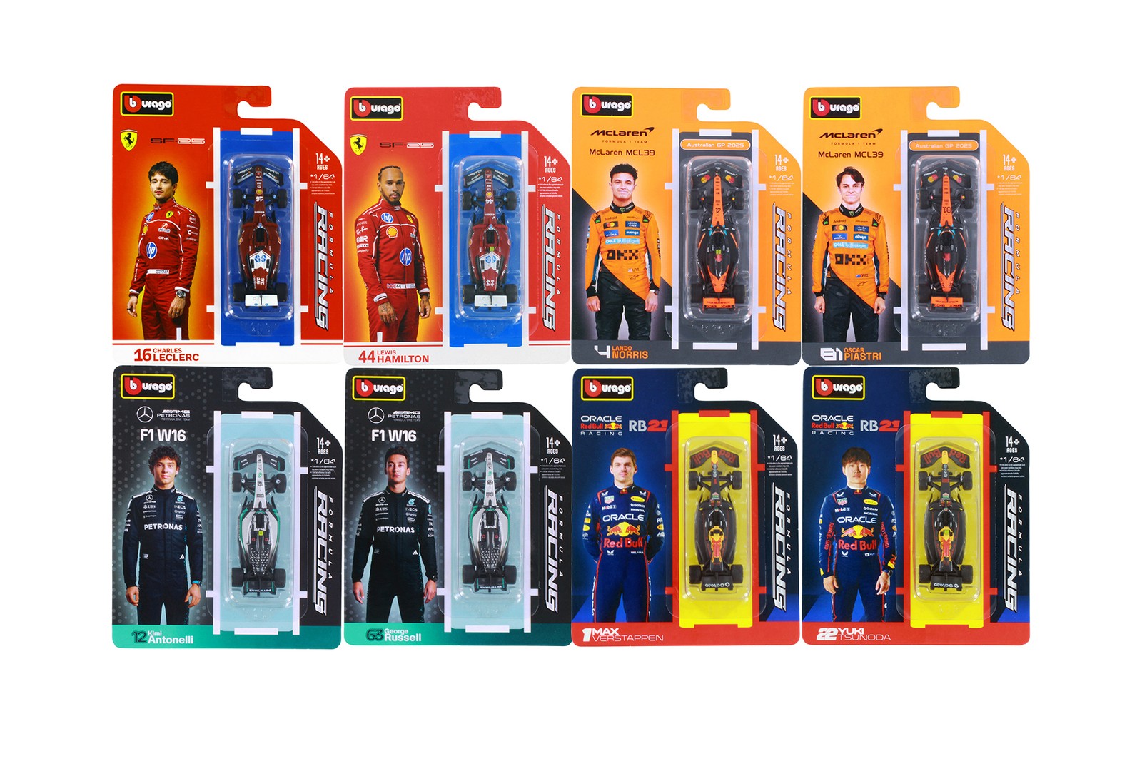 Box of 12 2025 Formula One F1 ASSTD Racing Cars – 18-60164 – 1/64 Scale Cars