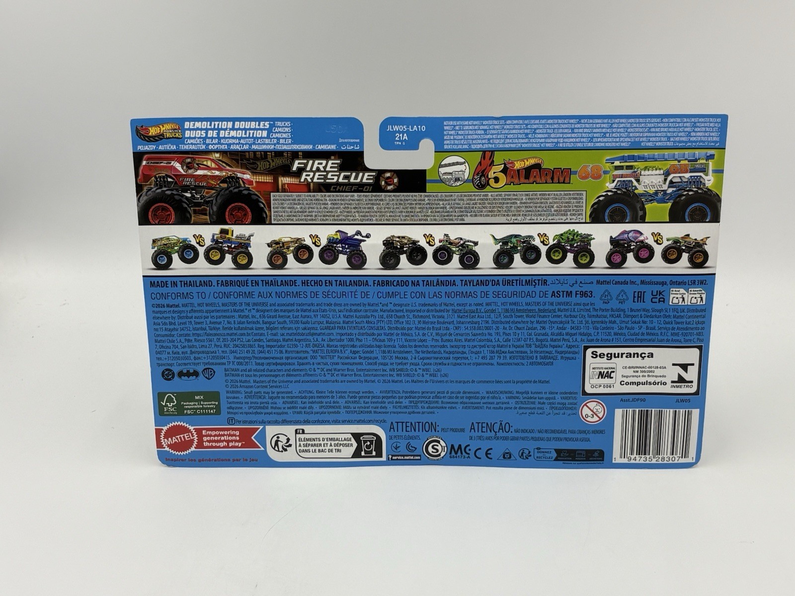 Hot Wheels Monster Trucks Hot Wheel Fire Rescue vs HW 5 Alarm Demolition Doubles