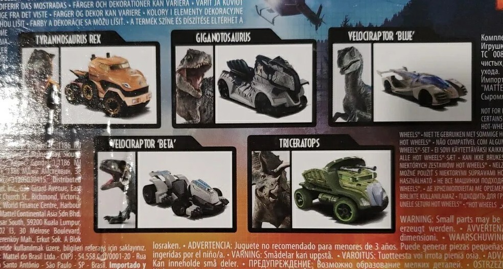 Hot Wheels Jurassic World Dominion 1:64 Car Set – GYJ92