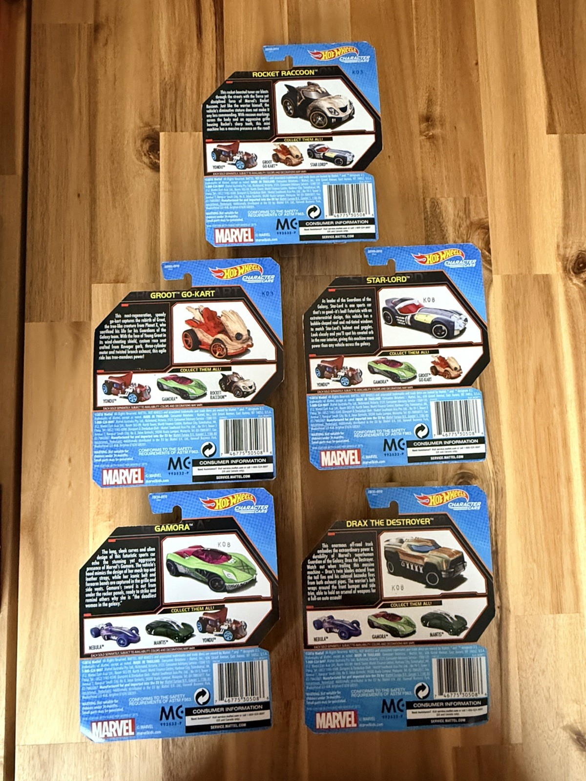 Hot Wheels Marvel Guardians of the Galaxy Vol 2 Lot of 5
