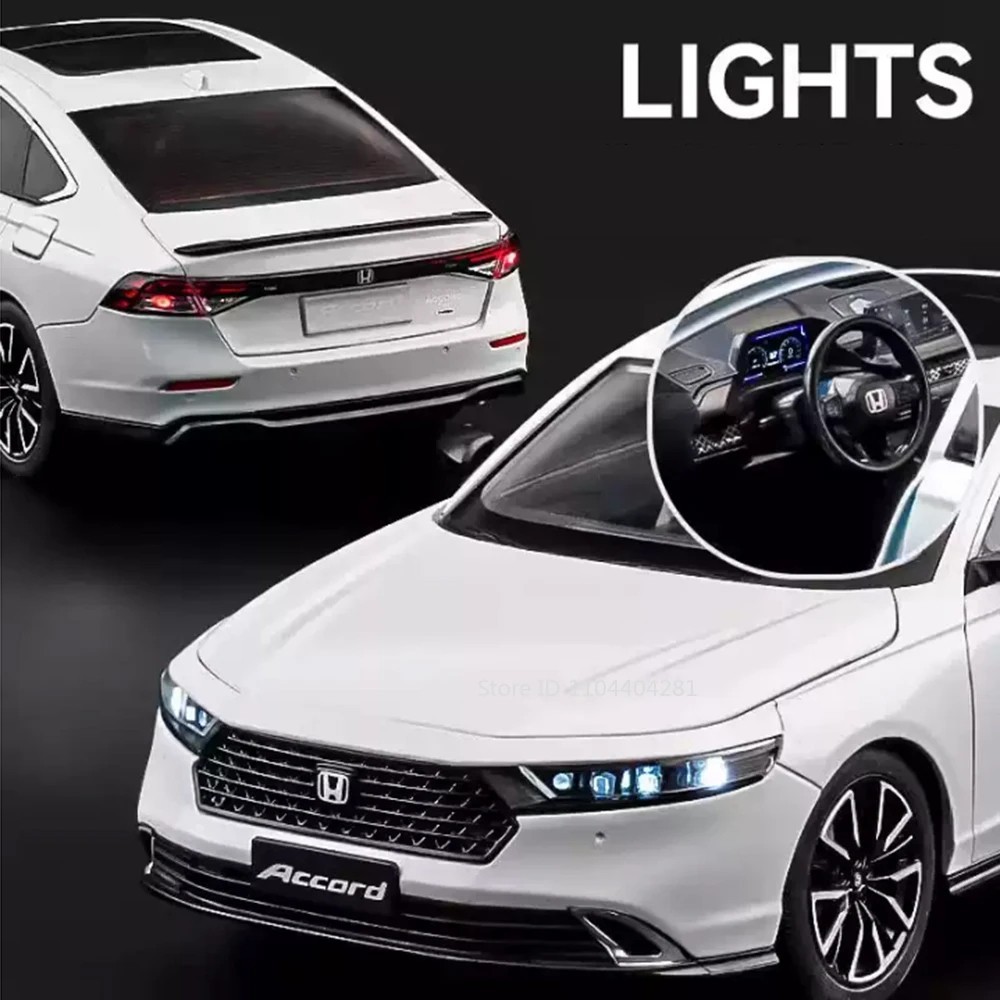 1:18 Honda Accord Sedan Diecast Model Collectible with Sound & Light Features