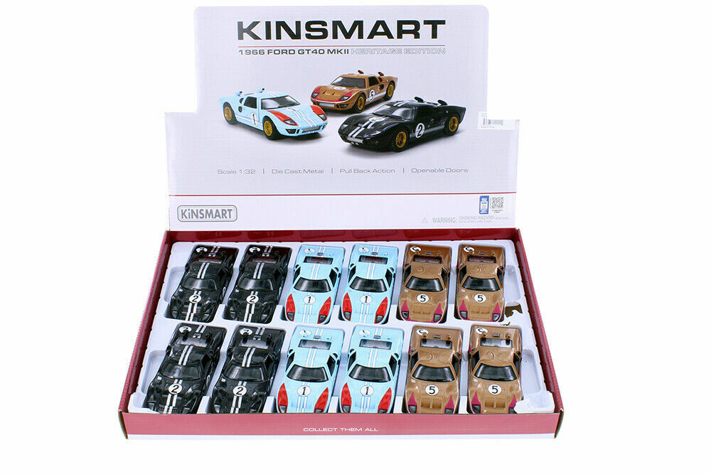 Kinsmart 5″ 1966 Ford GT40 MKII #2 Heritage Diecast Model Toy 1:32 Choose Color