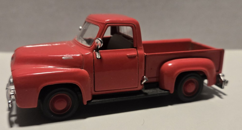 (2) – Ford Diecast Red – 1/32 Scale – Maisto 1953 Pickup – Ertl 1964 1/2 Mustang