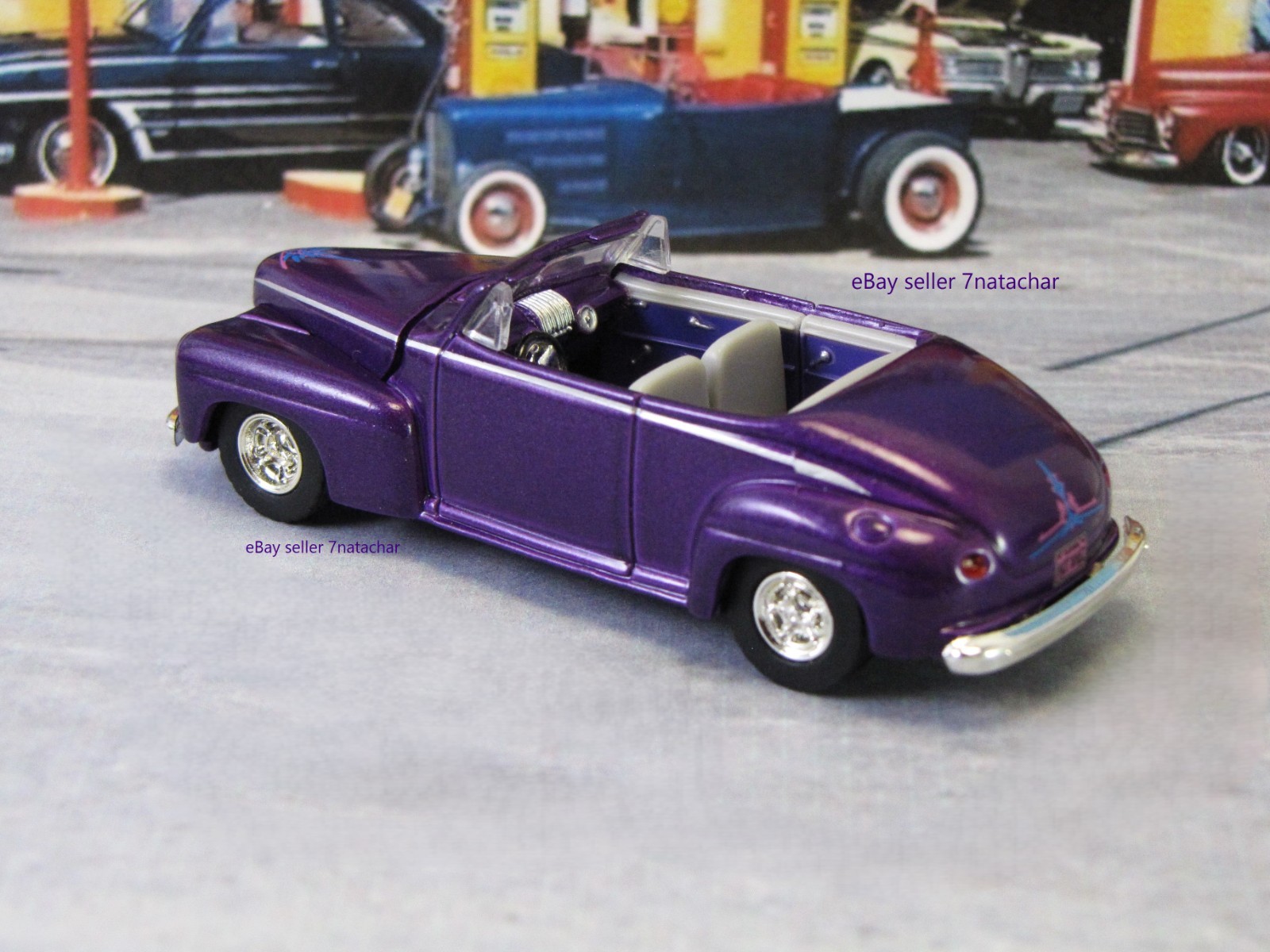 1946 Ford Super Deluxe Classic V8 Hot Rod Purple Model 1/64 Scale Ltd Ed