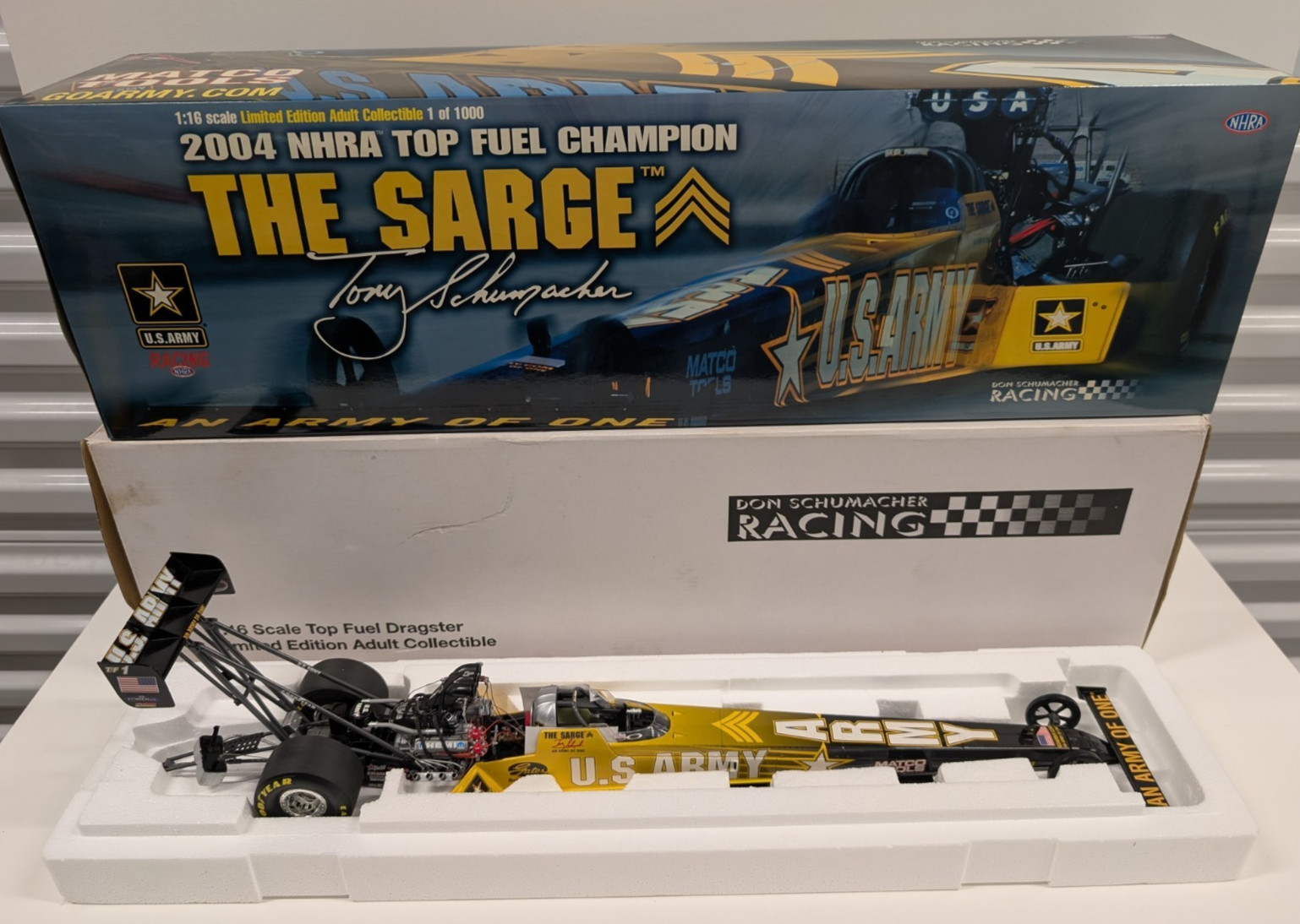 Milestone 2004 Tony Schumacher U.S. Army Sarge 1/16 Top Fuel Dragster NHRA As Is