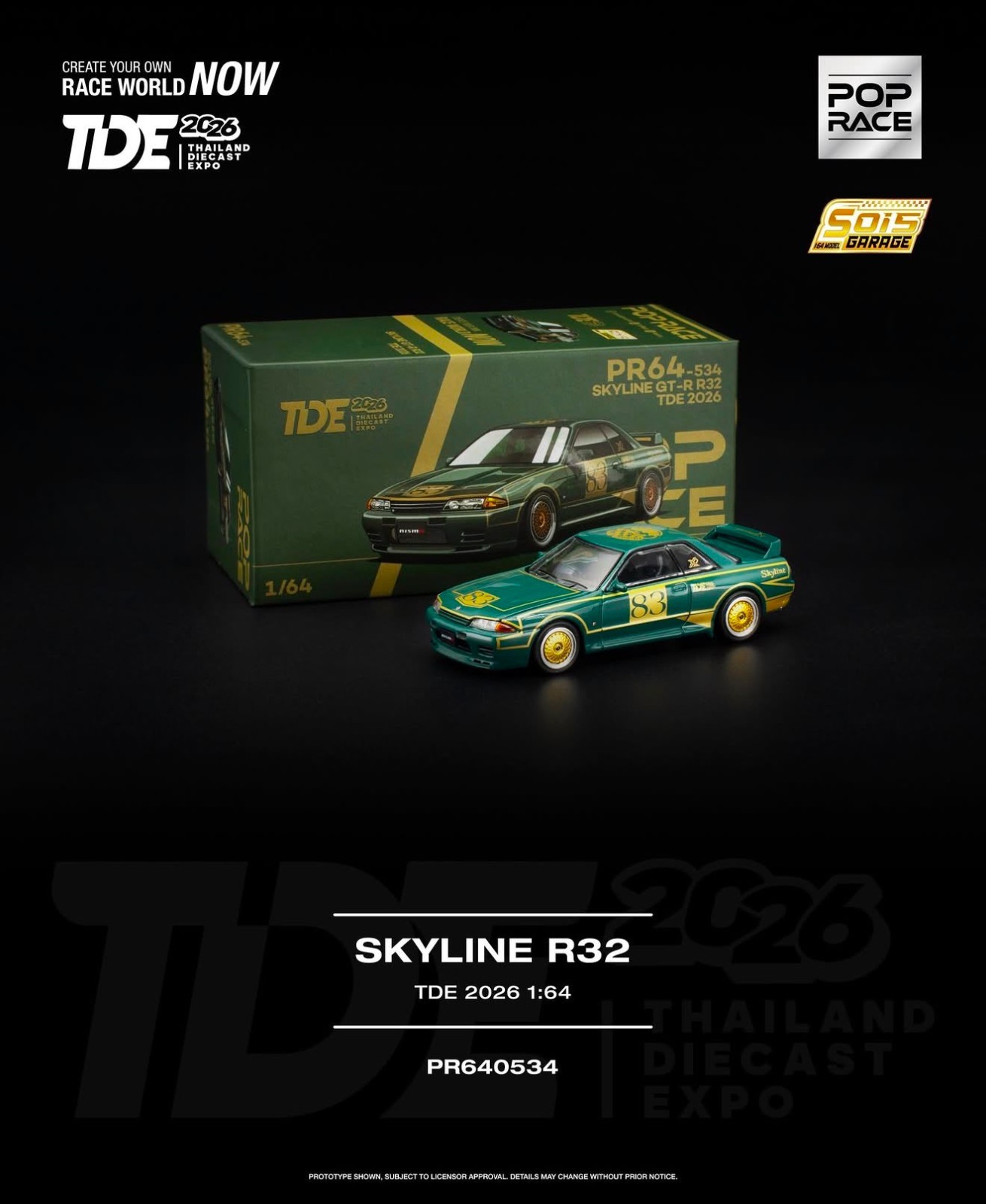 Pop Race 1:64 Nissan Skyline R32 TDE 2026
