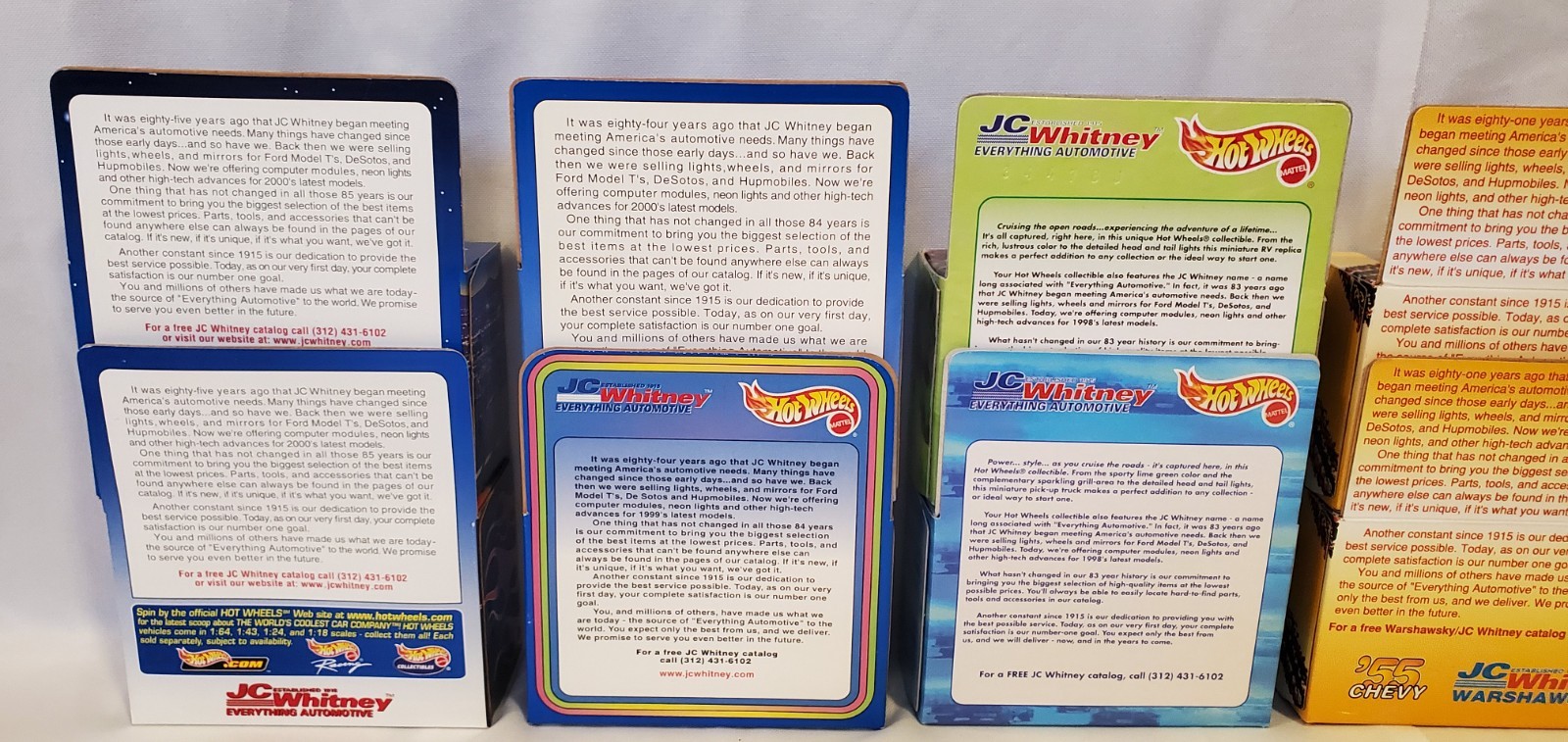 (15) 96-2000 HOT WHEELS JC WHITNEY LIMITED EDITIONS NMIB RARE/VTG/RARE NICE SET