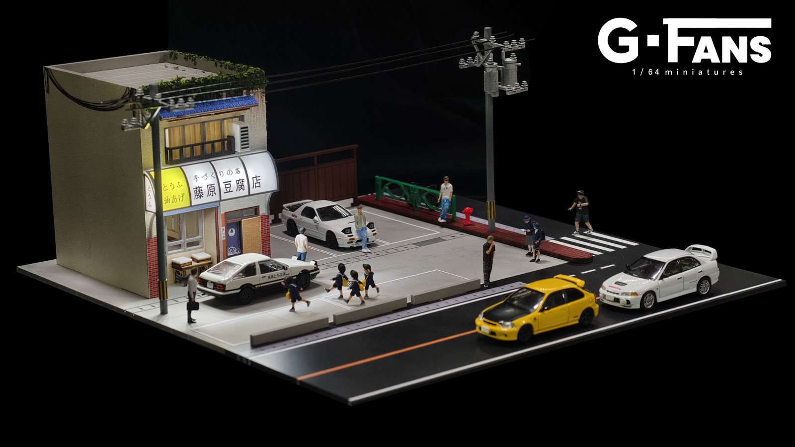 G-Fans Diorama 1:64 Garage Model Diecast LED Lighting Model Car Display Case US