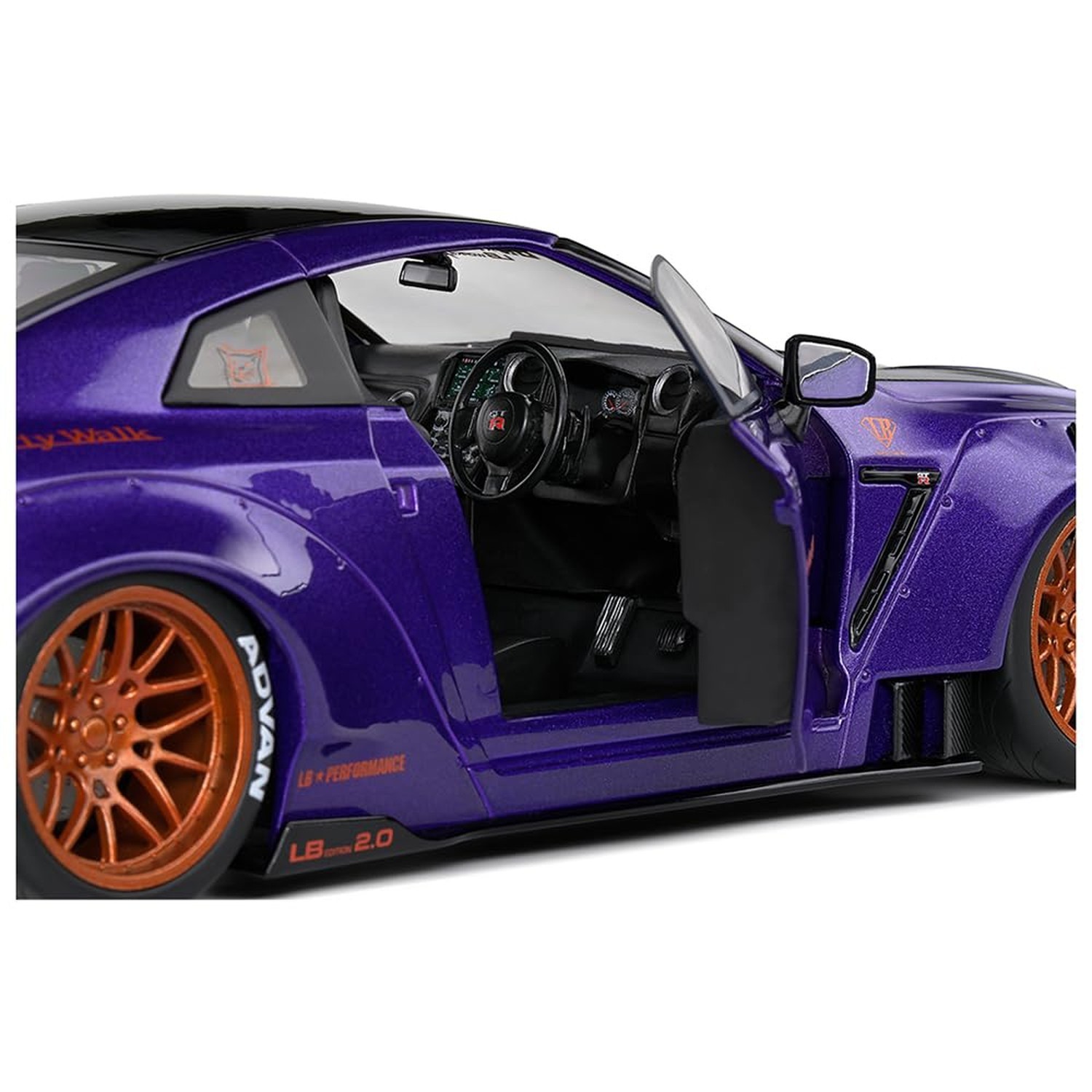 Solido 1:18 Scale Diecast – Nissan GT-R (R35) W/Liberty Walk Body Kit 2.0 Pur…