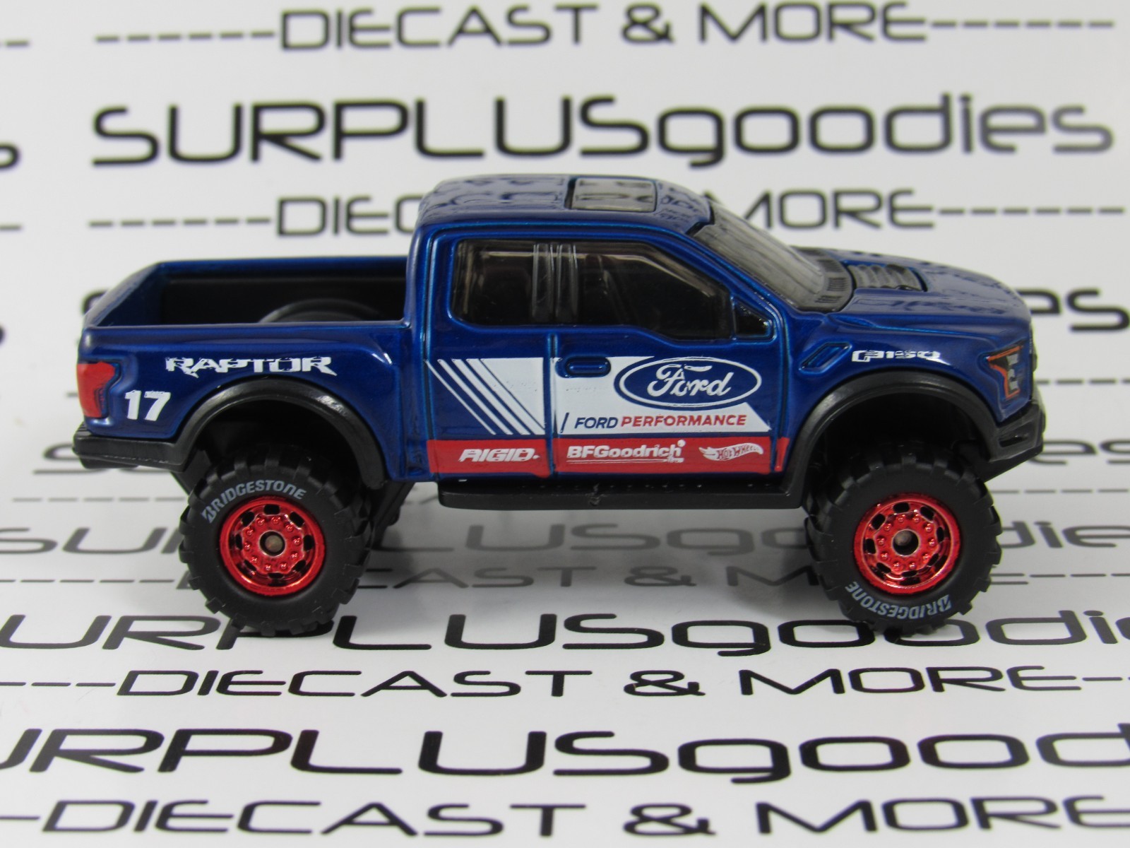 Hot Wheels LOOSE 2017 ’17 FORD F150 F-150 RAPTOR Custom Swap w/Real Riders R