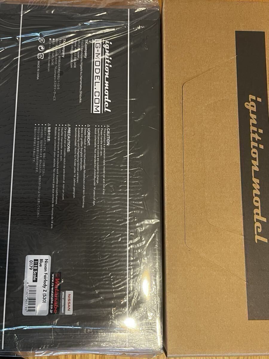 Yes Ignition Model 1/18 Nissan Fairlady Z S30 Blue Ig0179 With Clear Case /Devil