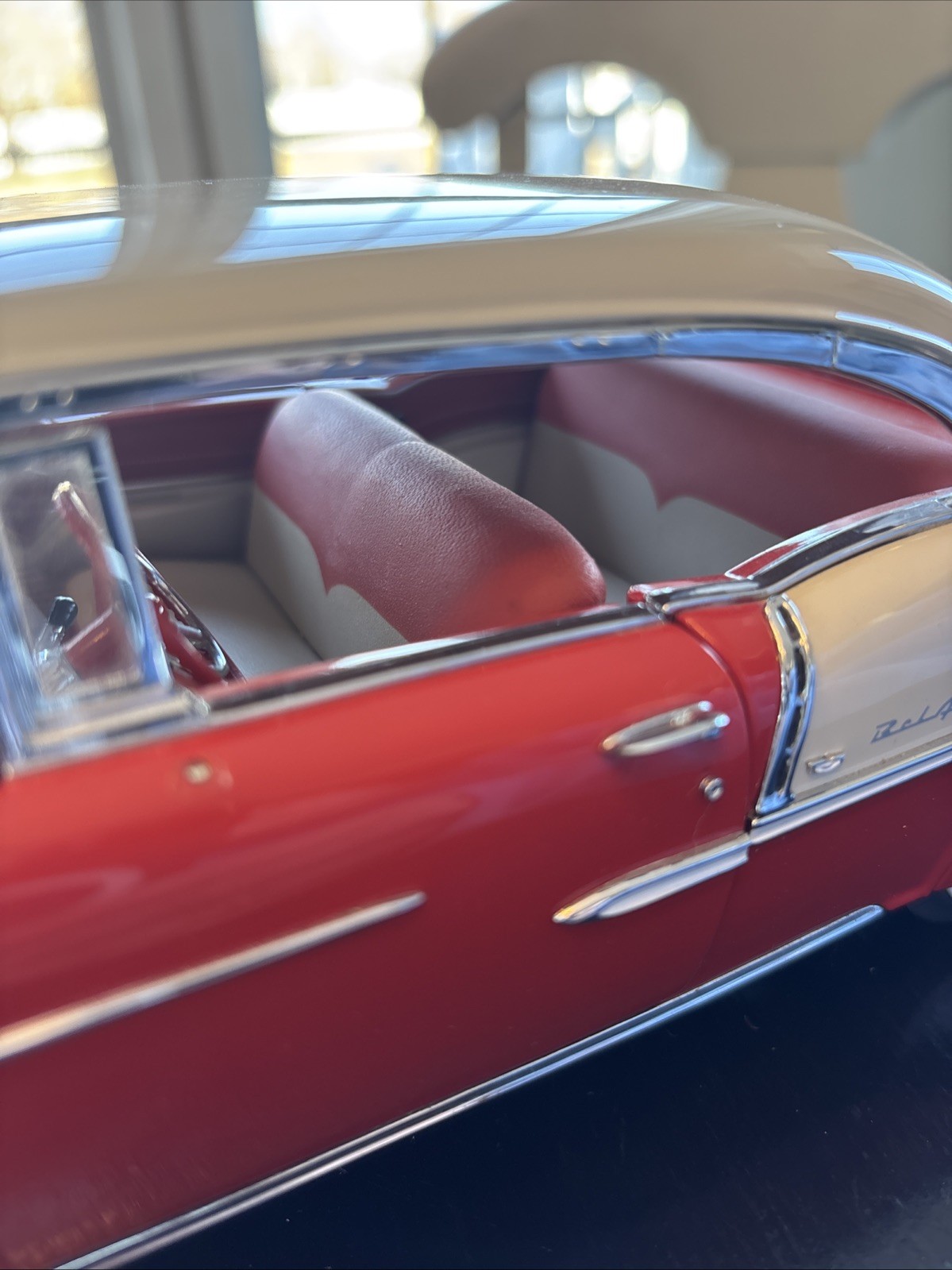1955 Chevrolet Belair Danbury Mint With Stand Missing Mirror And Windshield Wipe