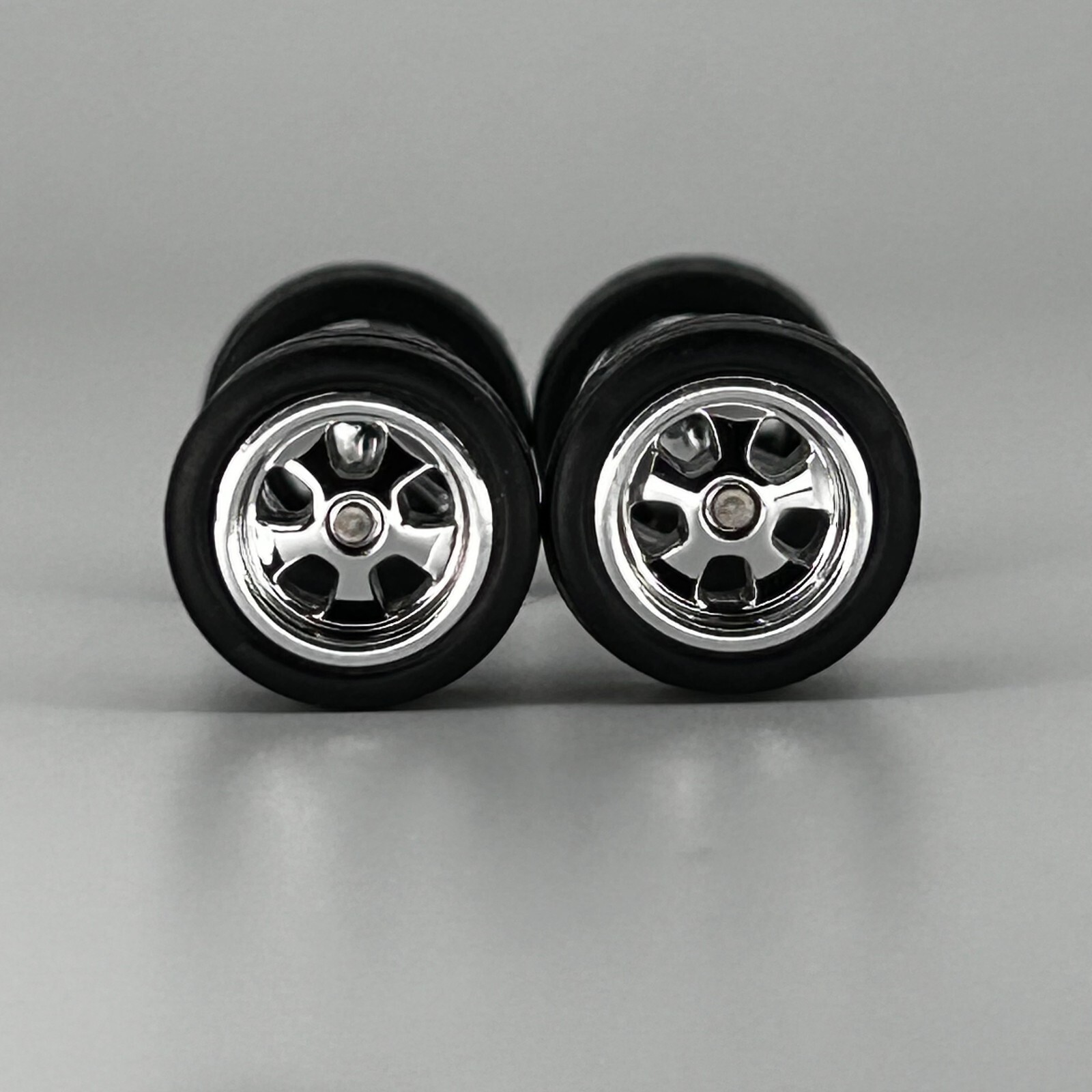 Chrome 12mm Blackwall 5 spoke flower wheels – 12/12mm for Hot Wheels