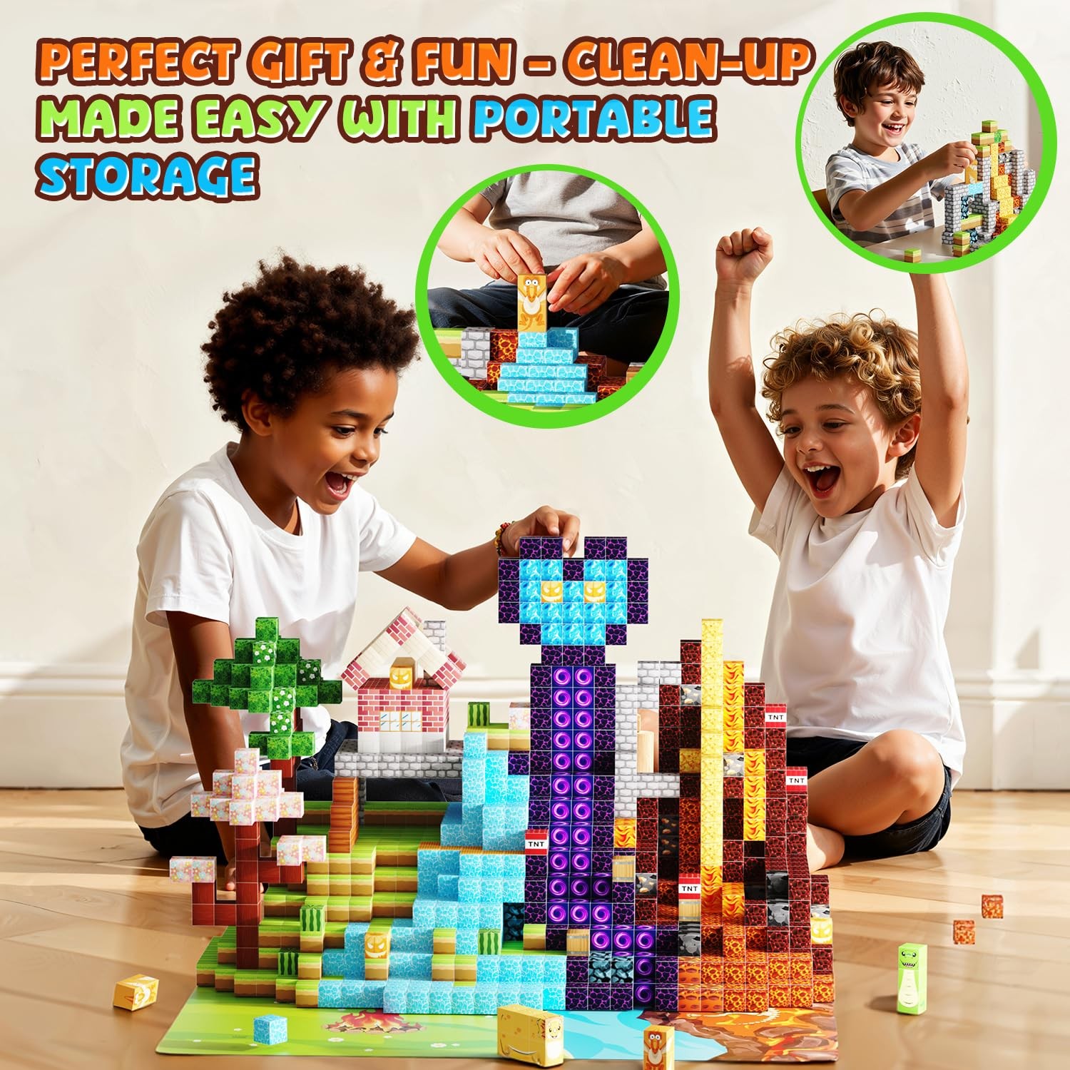 Magnetic Blocks Magnetic Building Blocks Toy, Construction Sensory Toys Birth…