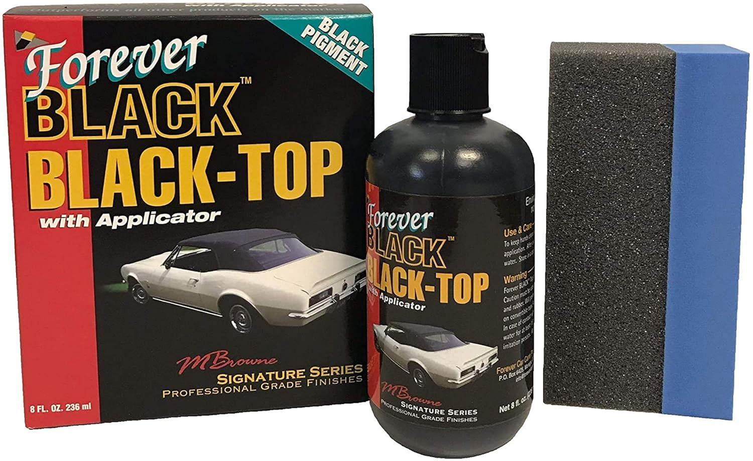 Forever Black Convertible Top Restorer Gel 8 Fl Oz Long Lasting UV Protection