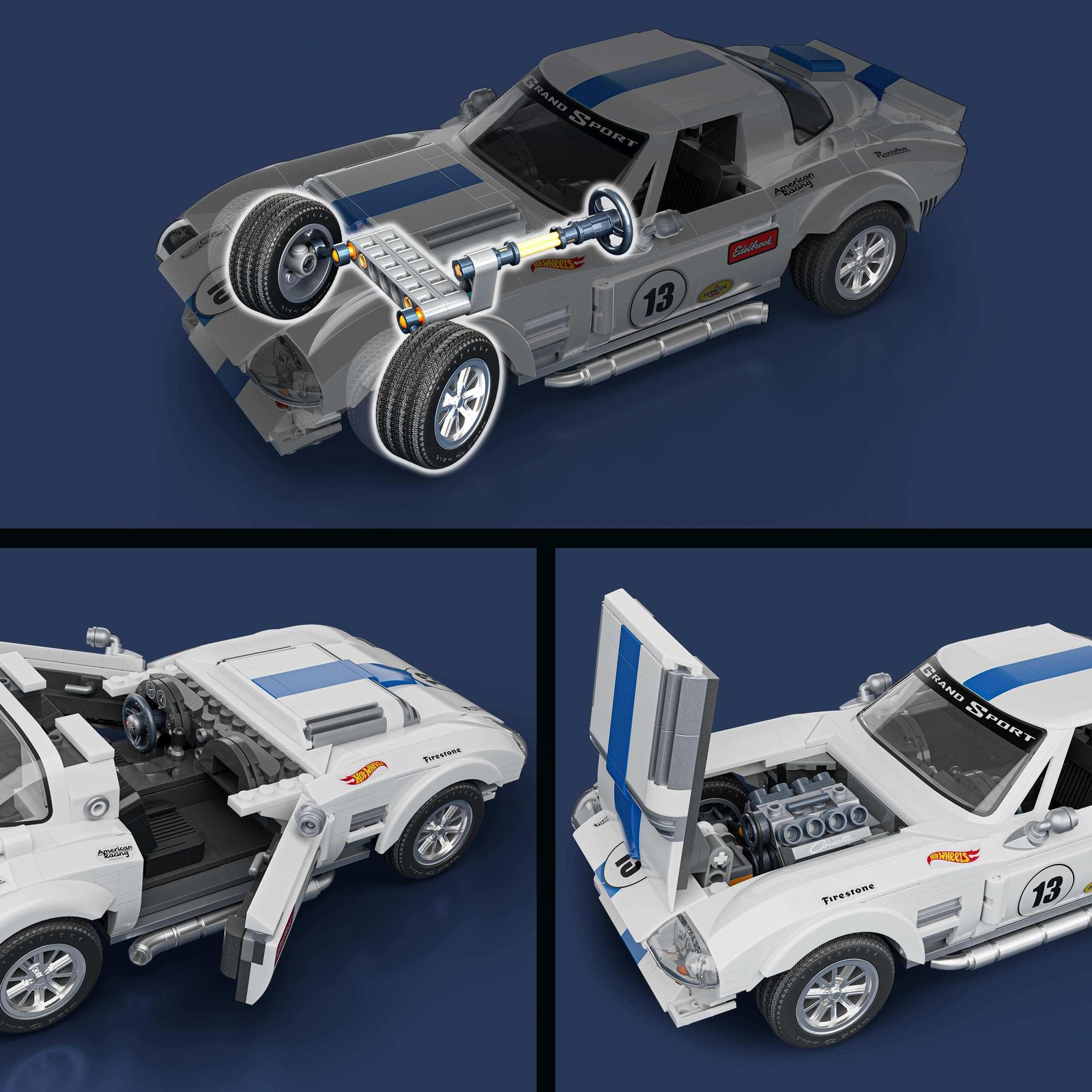 Hot Wheels Elite Corvette Grand Sport Building Set, 918 Pieces, Ages 10+