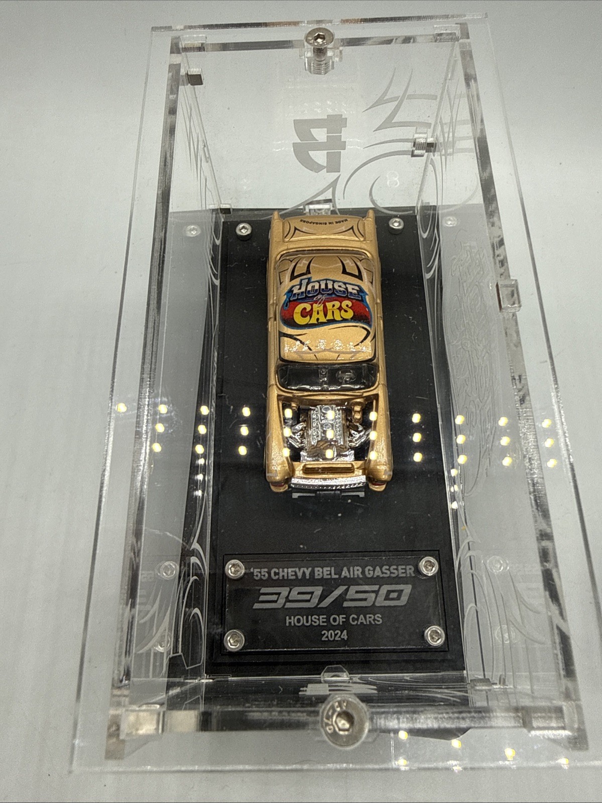 2024 BLACK CROW CUSTOMS Hot Wheels 55 CHEVY BEL AIR GASSER 39/50 House Of Cars