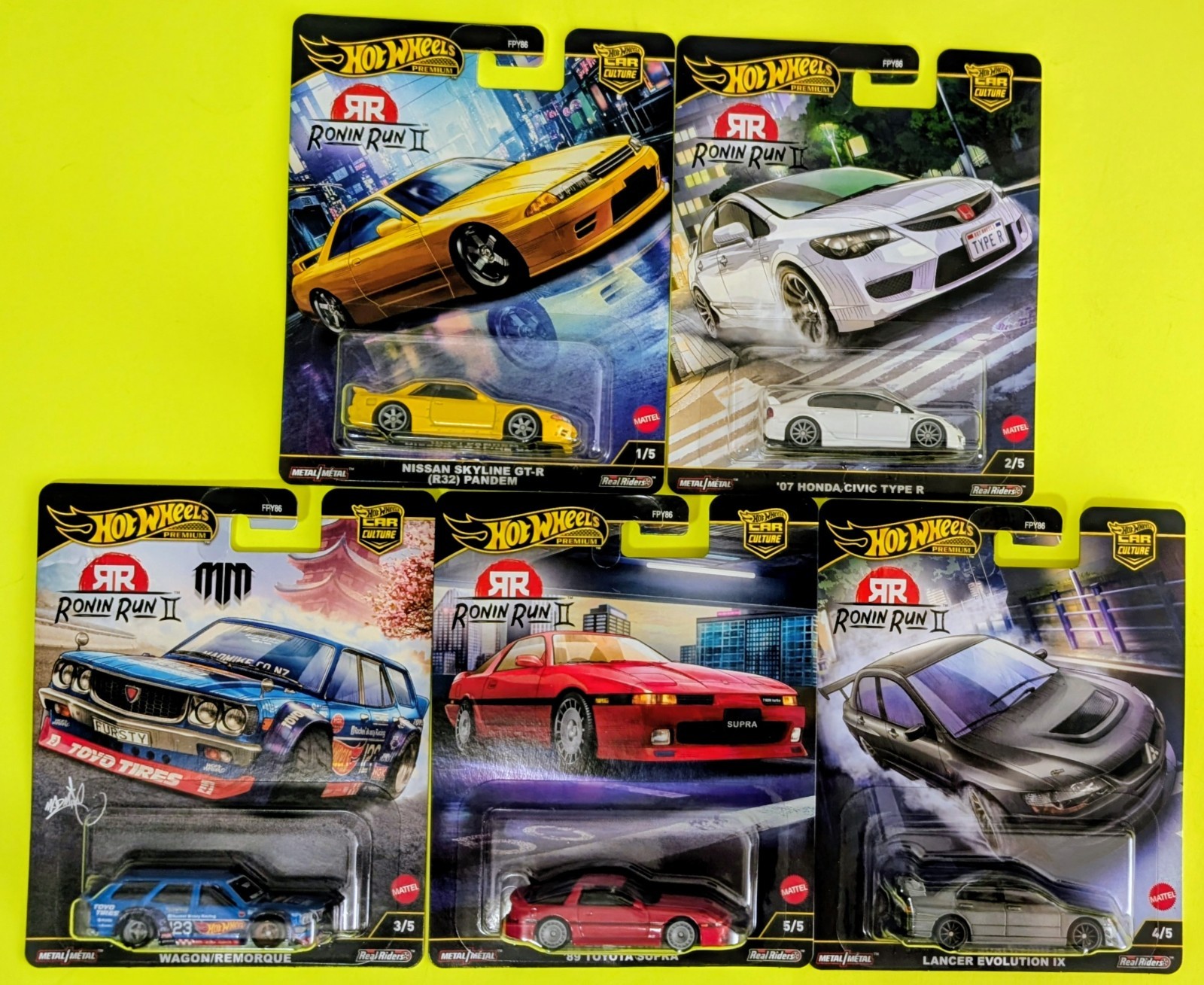 Hot Wheels 1:64 Car Culture 2025 Ronin Run II Set of 5 Cars NEW